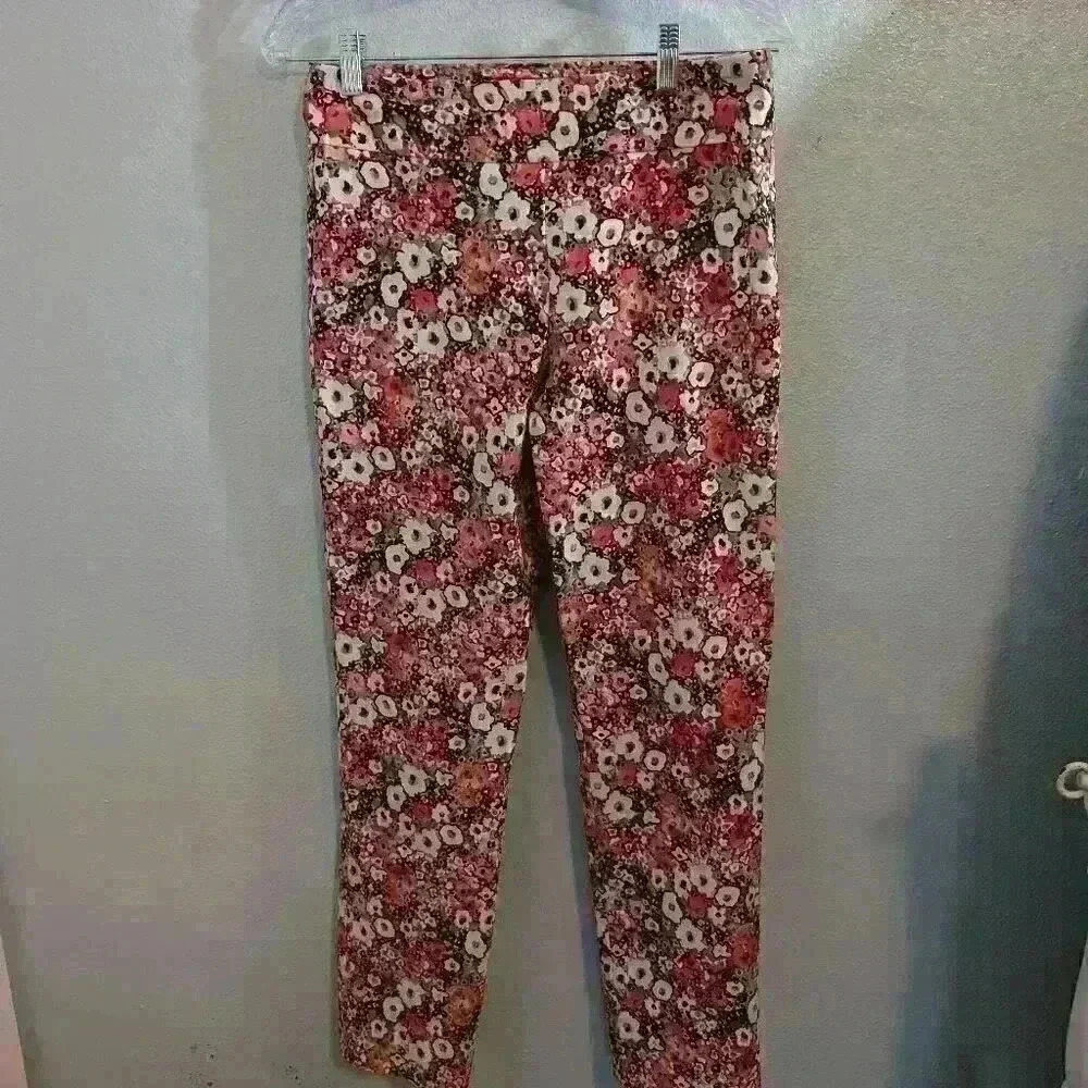 Crazy Larry bright floral pull on pants size 6